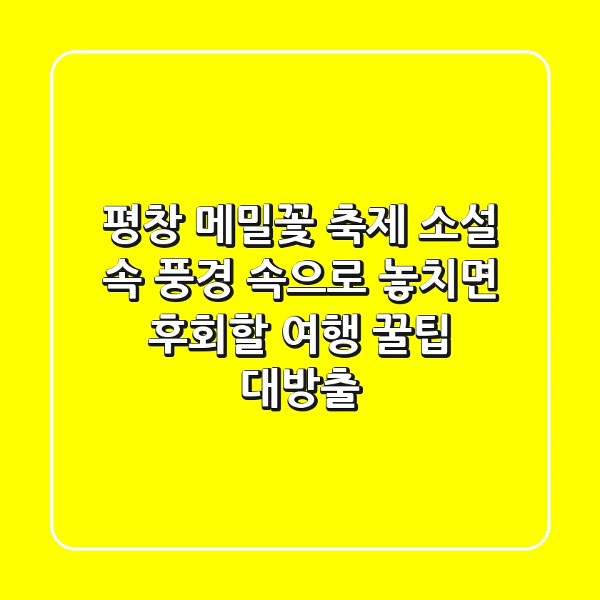 평창 메밀꽃 축제: 소설 속 풍경 속으로! 놓치면 후회할 여행 꿀팁 대방출