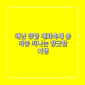 해남 땅끝 매화축제: 봄 마중 떠나는 향긋한 여행 🌸