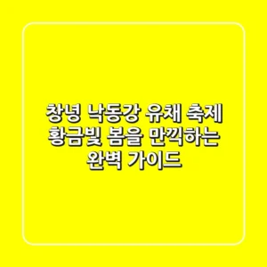 창녕 낙동강 유채 축제: 황금빛 봄을 만끽하는 완벽 가이드