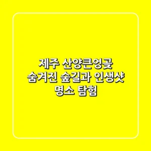 제주 산양큰엉곶: 숨겨진 숲길과 인생샷 명소 탐험