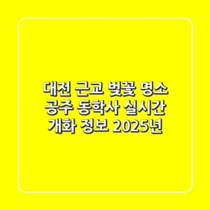 대전 근교 벚꽃 명소, 공주 동학사 실시간 개화 정보 (2025년)