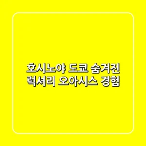 호시노야 도쿄: 숨겨진 럭셔리 오아시스 경험
