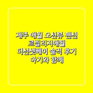 제주 애월 오션뷰 펜션, 르빌리지애월 더선셋베이 솔직 후기 (아기와 함께)