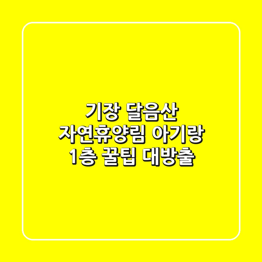 기장 달음산 자연휴양림 아기랑 1층? 꿀팁 대방출!