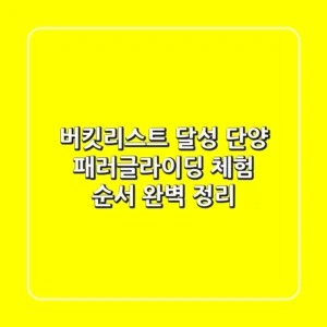 버킷리스트 달성! 단양 패러글라이딩 체험 순서 완벽 정리