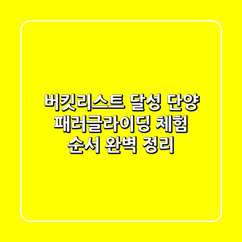 버킷리스트 달성! 단양 패러글라이딩 체험 순서 완벽 정리