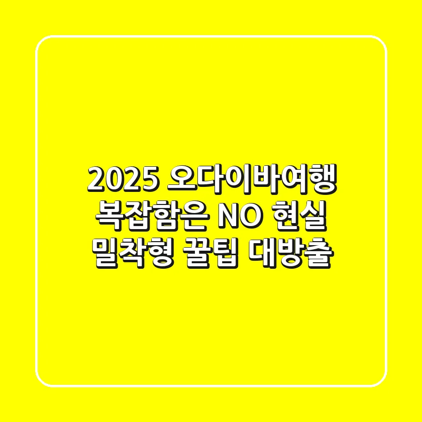 2025 오다이바여행: 복잡함은 NO! 현실 밀착형 꿀팁 대방출