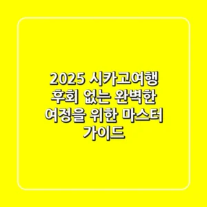 2025 시카고여행, 후회 없는 완벽한 여정을 위한 마스터 가이드