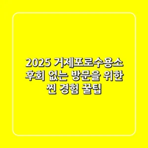 2025 거제포로수용소: 후회 없는 방문을 위한 찐 경험 꿀팁