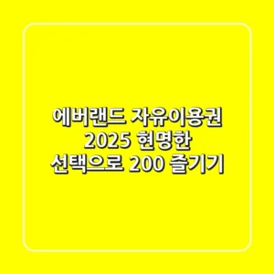 에버랜드 자유이용권 2025: 현명한 선택으로 200% 즐기기