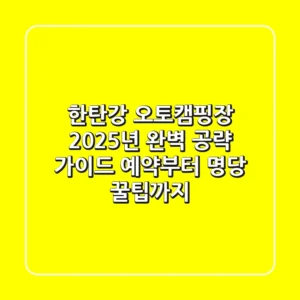 한탄강 오토캠핑장, 2025년 완벽 공략 가이드! 예약부터 명당 꿀팁까지