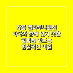 강릉 벨라루나펜션: 바다와 함께 잊지 못할 힐링을 만드는 현실적인 비결