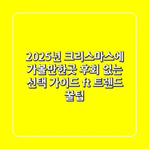 2025년 크리스마스에 가볼만한곳, 후회 없는 선택 가이드 (ft. 트렌드 & 꿀팁)