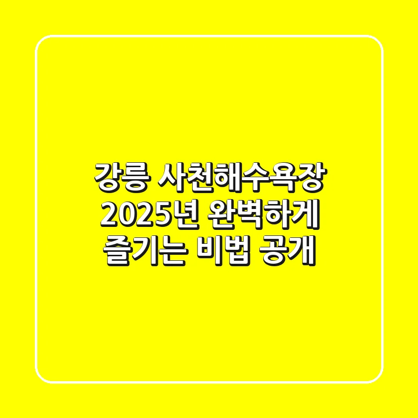강릉 사천해수욕장, 2025년 완벽하게 즐기는 비법 공개