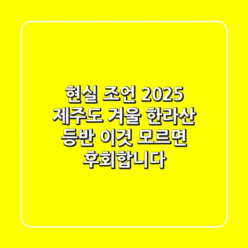 현실 조언: 2025 제주도 겨울 한라산 등반, 이것 모르면 후회합니다!