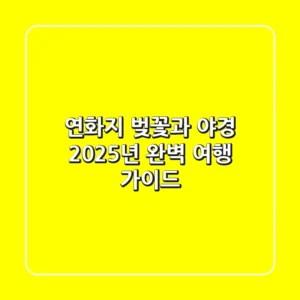 연화지 벚꽃과 야경, 2025년 완벽 여행 가이드