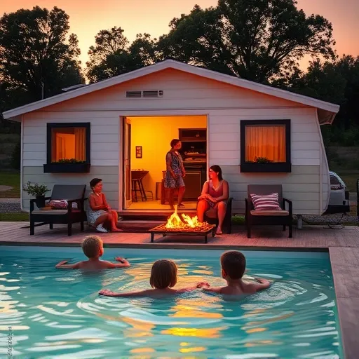 아이들이 다시 찾고 싶어 하는 이유: 사계절 온수 수영장과 시원한 계곡