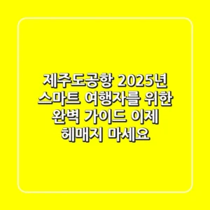 제주도공항, 2025년 스마트 여행자를 위한 완벽 가이드: 이제 헤매지 마세요!