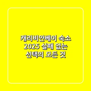 캐리비안베이 숙소 2025, 실패 없는 선택의 모든 것