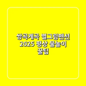 쌍곡계곡 별그림펜션 2025: 평상 물놀이 꿀팁!
