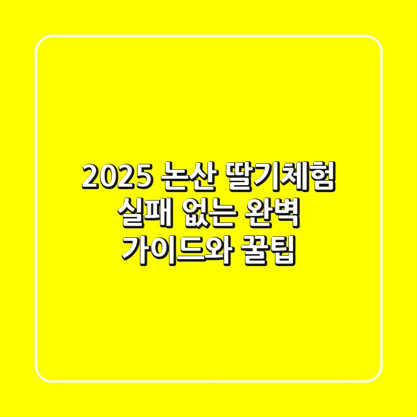 2025 논산 딸기체험: 실패 없는 완벽 가이드와 꿀팁