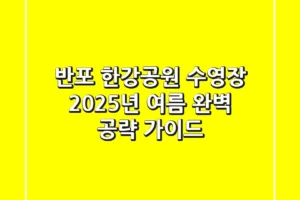 반포 한강공원 수영장? 2025년 여름, 완벽 공략 가이드!