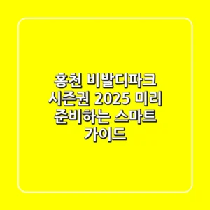 홍천 비발디파크 시즌권 2025: 미리 준비하는 스마트 가이드