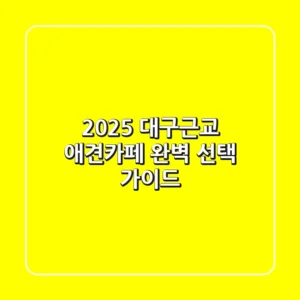 2025 대구근교 애견카페, 완벽 선택 가이드
