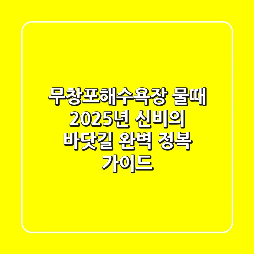 무창포해수욕장 물때 2025년, 신비의 바닷길 완벽 정복 가이드!
