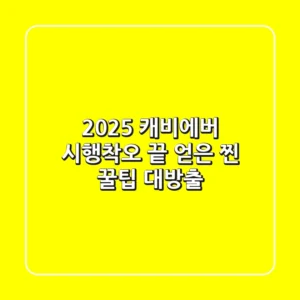2025 캐비&에버, 시행착오 끝 얻은 '찐' 꿀팁 대방출!