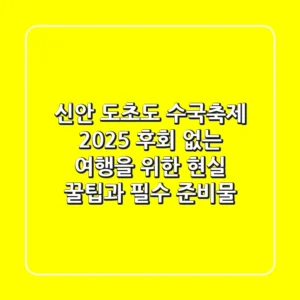 신안 도초도 수국축제 2025: 후회 없는 여행을 위한 현실 꿀팁과 필수 준비물