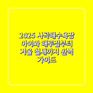 2025 사곡해수욕장: 아이와 해루질부터 겨울 철새까지 완벽 가이드