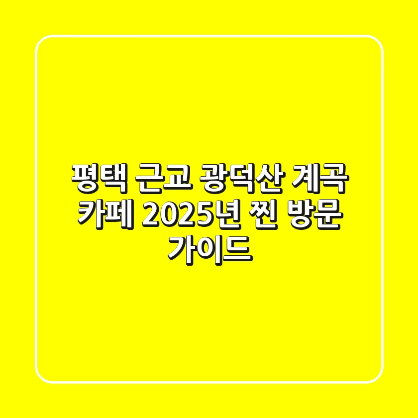 평택 근교 광덕산 계곡 카페? 2025년 찐 방문 가이드!