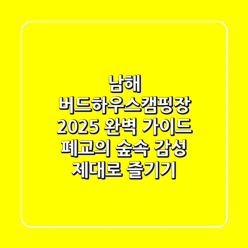 남해 버드하우스캠핑장 2025 완벽 가이드: 폐교의 숲속 감성 제대로 즐기기!