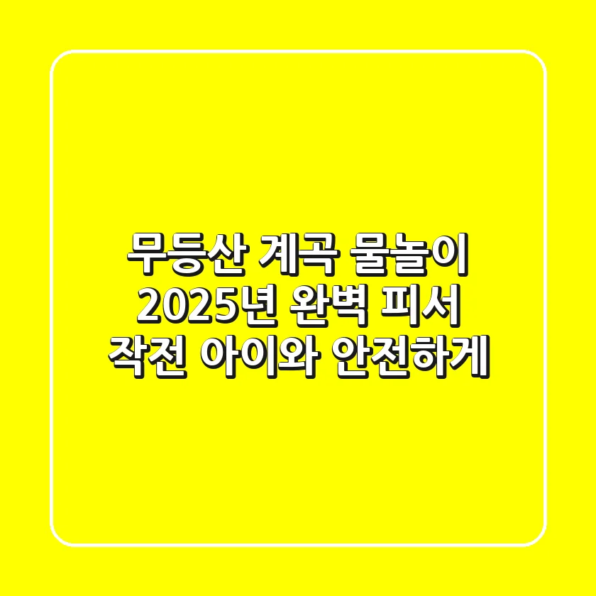무등산 계곡 물놀이, 2025년 완벽 피서 작전 (아이와 안전하게!)