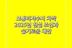 보통리저수지 차박, 2025년 현실 조언과 슬기로운 대안