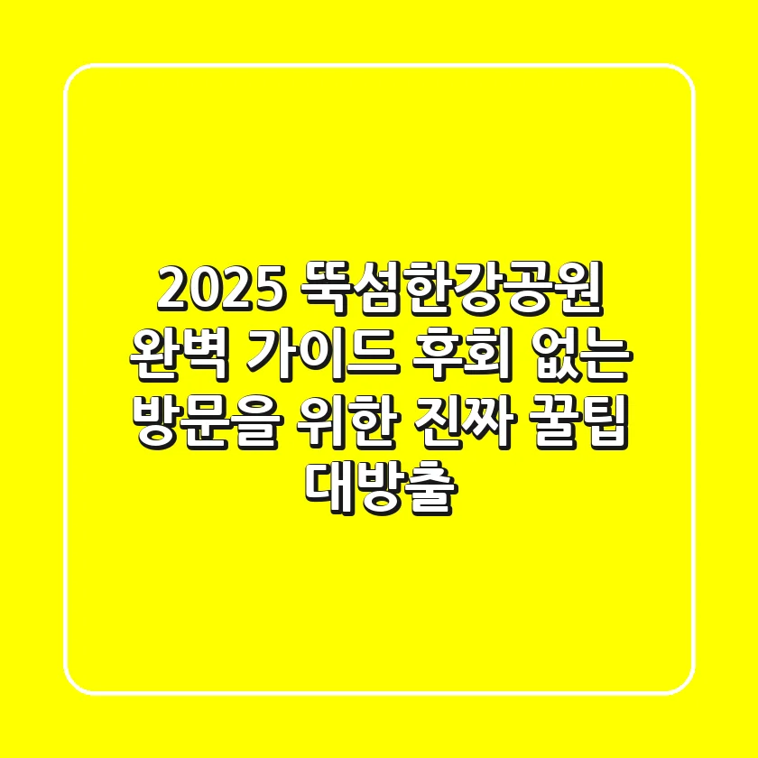 2025 뚝섬한강공원 완벽 가이드: 후회 없는 방문을 위한 진짜 꿀팁 대방출!