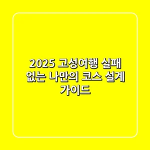 2025 고성여행, 실패 없는 나만의 코스 설계 가이드!