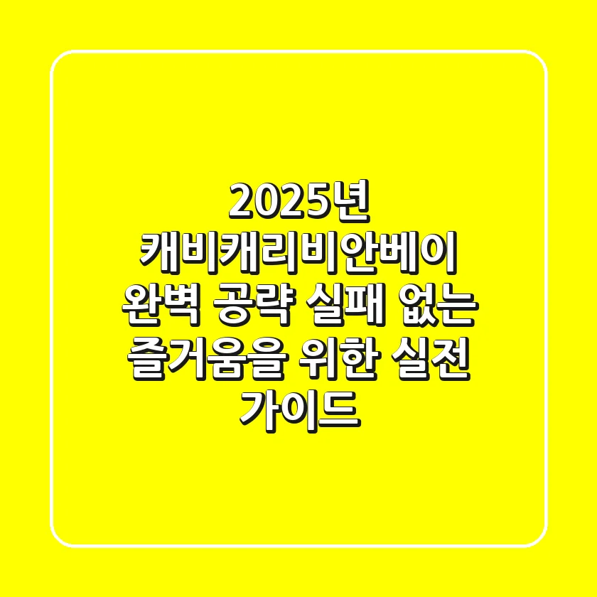 2025년 캐비(캐리비안베이) 완벽 공략: 실패 없는 즐거움을 위한 실전 가이드
